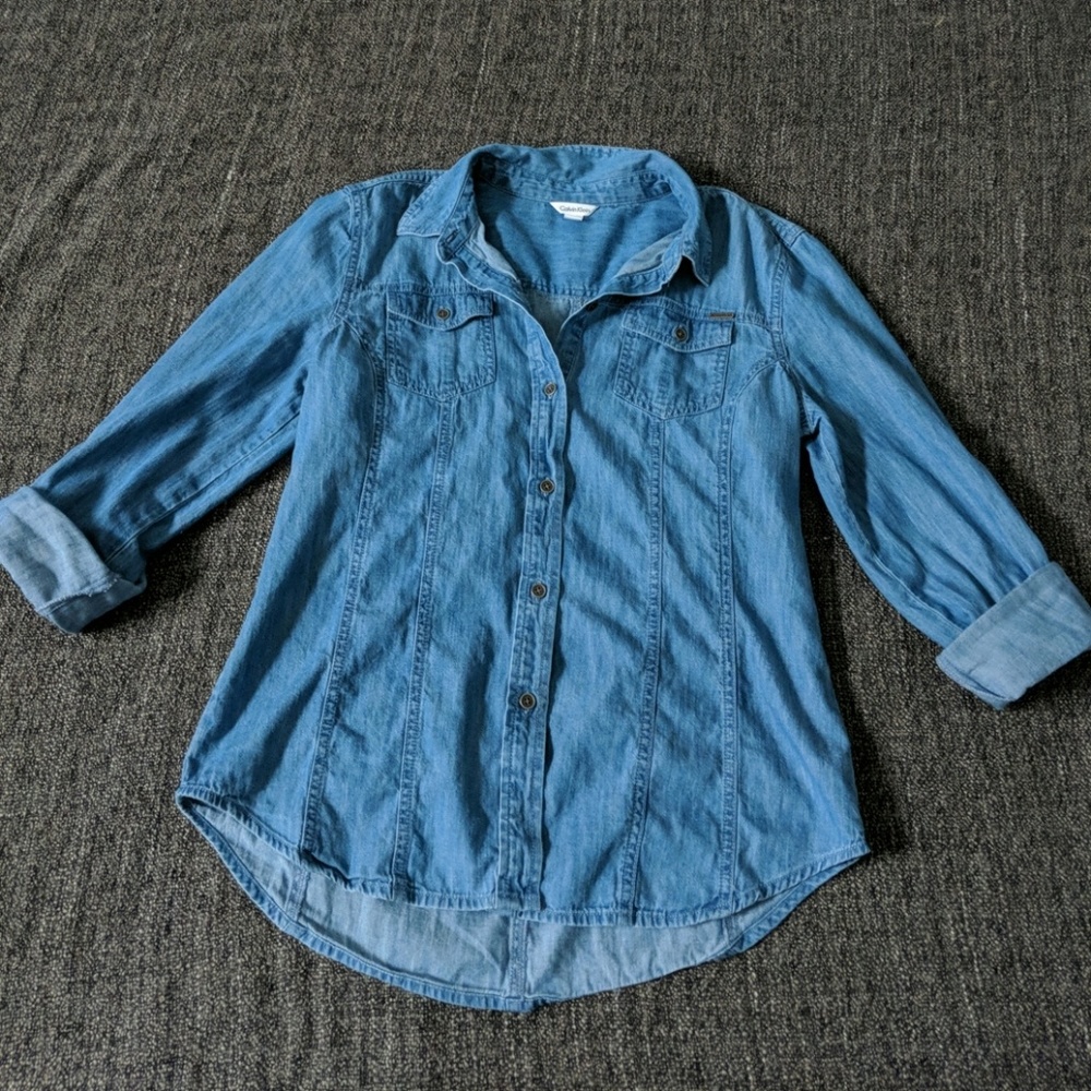 Calvin Klein jean button down shirt.